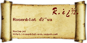 Rosenblat Éva névjegykártya